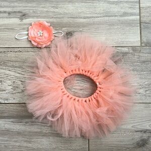 Newborn 0-3m Baby girl tutu and flower headband set